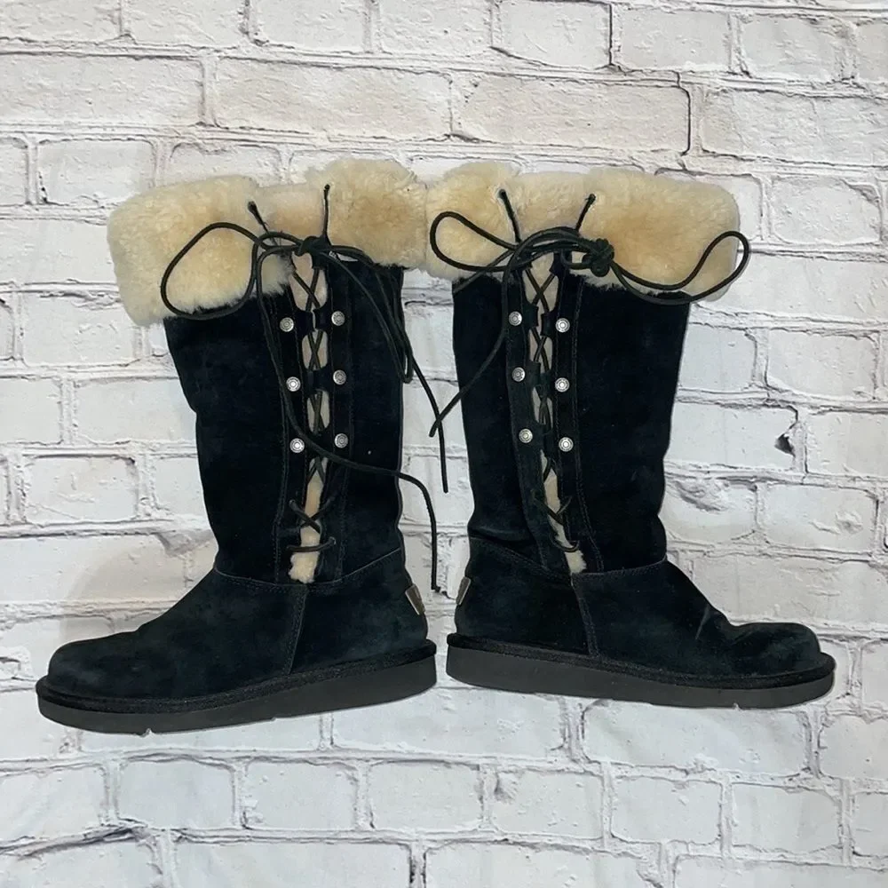 Black UGG 'Upside' Tall Australia Boots - 5 - Picture 2 of 9